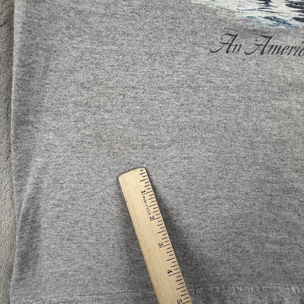 Vintage Bass Pro Shops Shirt Mens Large Gray American Flag Fish Fishing USA Made - Picture 4 of 12